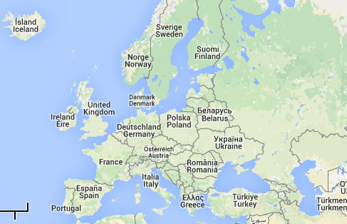 mapa Evropa