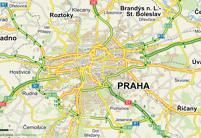 mapa Praha